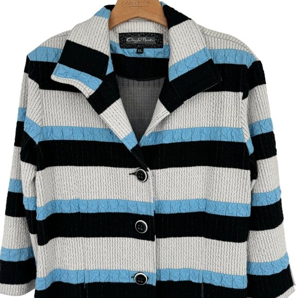 Cheryl Nash Women's size  XL Striped Button-Up knit Jacket knit - Picture 7 of 10